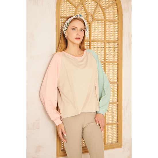 Pasaklı Giyim Kadın Sweatshirt Bej