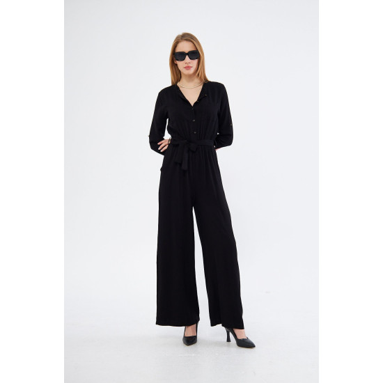 Pasaklı Giyim Kadın Viskon Tulum Siyah