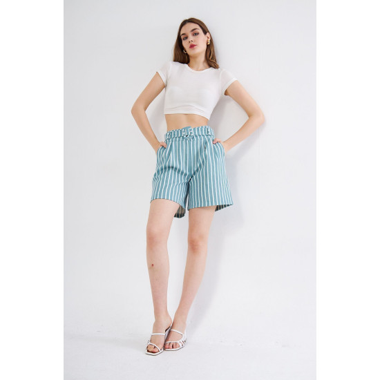 Pasaklı Giyim Kadın Gabardin Mini Şort Mint Yeşil