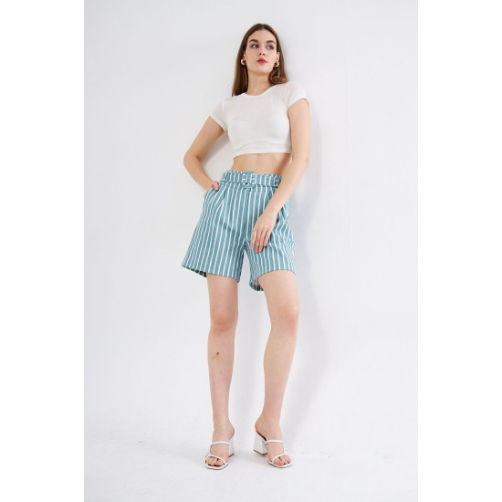 Pasaklı Giyim Kadın Gabardin Mini Şort Mint Yeşil