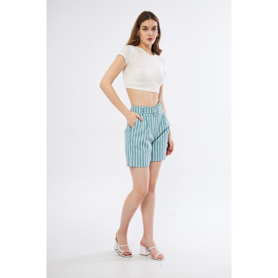Pasaklı Giyim Kadın Gabardin Mini Şort Mint Yeşil