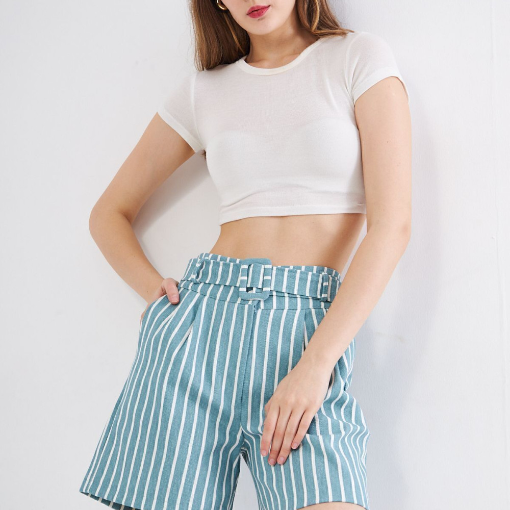 Pasaklı Giyim Kadın Gabardin Mini Şort 3562242 Mint Yeşil
