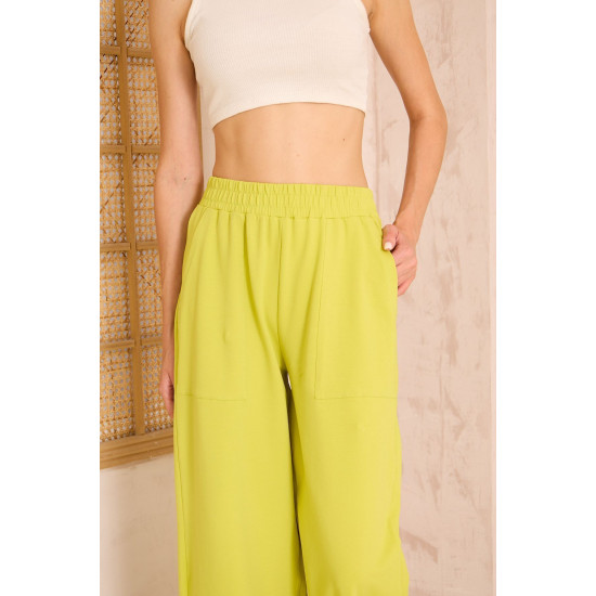 Pasaklı Giyim Kadın Viskon Pantolon-Eşorfman Altı Yağ Yeşili