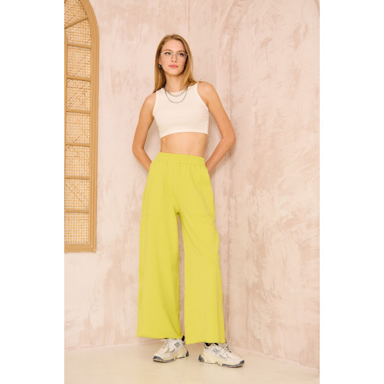 Pasaklı Giyim Kadın Viskon Pantolon-Eşorfman Altı Yağ Yeşili