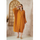 Pasaklı Giyim Kadın Oversize Yarasa Kol Tesettüre Uygun Gömlek Elbise-Tesettür Tunik Hardal