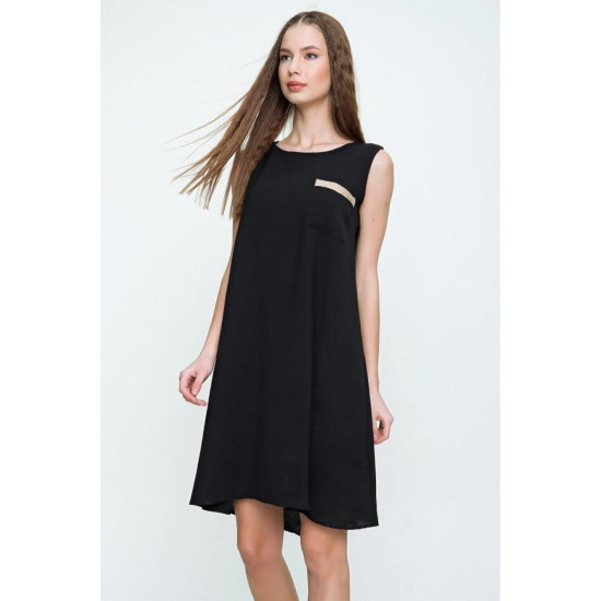 Pasaklı Giyim Kadın Hasır Detaylı Elbise Siyah