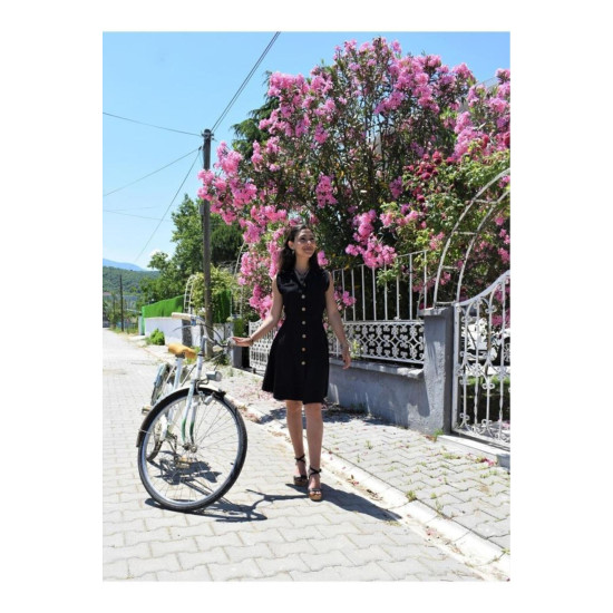 Pasaklı Giyim Kadın Kloş Elbise Siyah