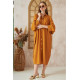 Pasaklı Giyim Kadın Oversize Yarasa Kol Tesettüre Uygun Gömlek Elbise-Tesettür Tunik Hardal