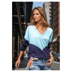 Pasaklı Giyim Kadın V Yaka Bluz 3167200 Mint Lacivert