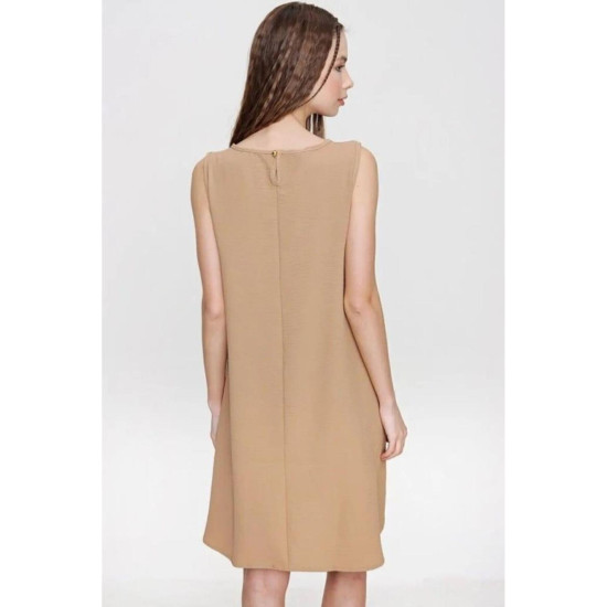 Pasaklı Giyim Kadın Hasır Detaylı Elbise Bej