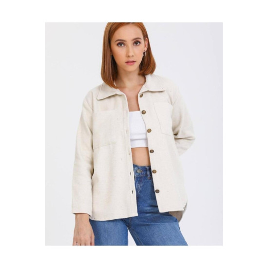 Pasaklı Giyim Kadın Yün Gömlek Ekru