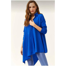 Pasaklı Giyim Kadın Asimetrik Tunik Gömlek-Tesettüre Uygun 4912264 Saks