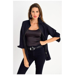 Pasaklı Giyim Kadın Fermuar Detaylı Uzun Kollu Gömlek Siyah 6108280