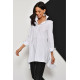 Pasaklı Giyim Kadın Asimetrik Tunik Gömlek-Tesettüre Uygun Beyaz