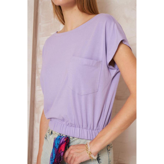 Pasaklı Giyim Kadın Eteği Lastikli Crop Lila