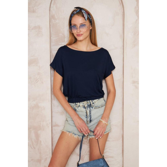 Pasaklı Giyim Kadın Eteği Lastikli Crop Lacivert