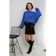 Pasaklı Giyim Kadın Yarasa Duble Kol Ekstra Oversize Bluz İndigo