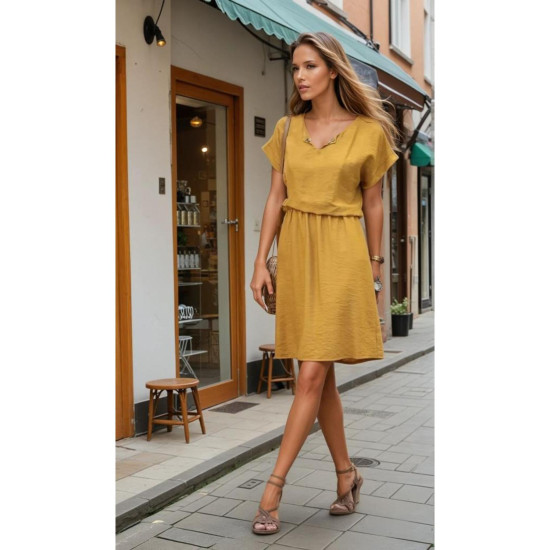 Pasaklı Giyim Kadın Elbise Hardal