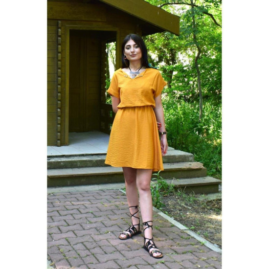 Pasaklı Giyim Kadın Elbise Hardal