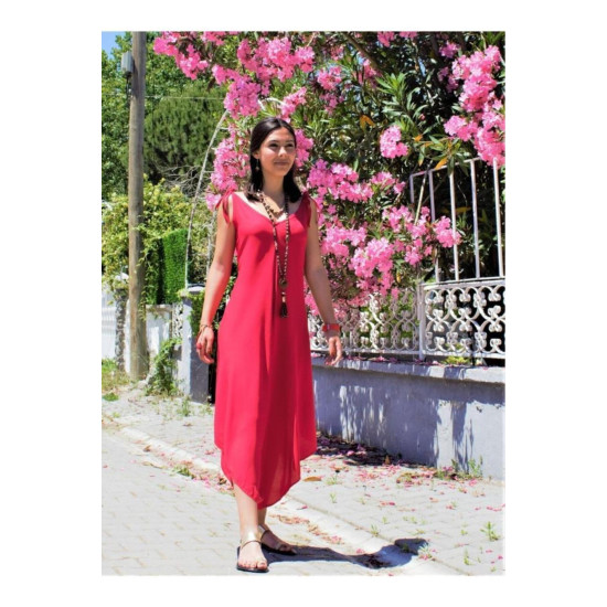 Pasaklı Giyim Kadın Viskon Pantolon Etek Tulum Kırmızı