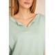Pasaklı Giyim Kadın Duble Kol / Yakası Yırtmaçlı Salaş Sweatshirt Mint