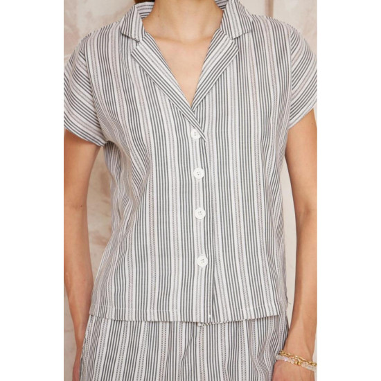 Pasaklı Giyim Kadın Gömlek-Şort Alt Üst Takım Siyah