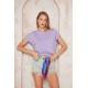Pasaklı Giyim Kadın Eteği Lastikli Crop Lila