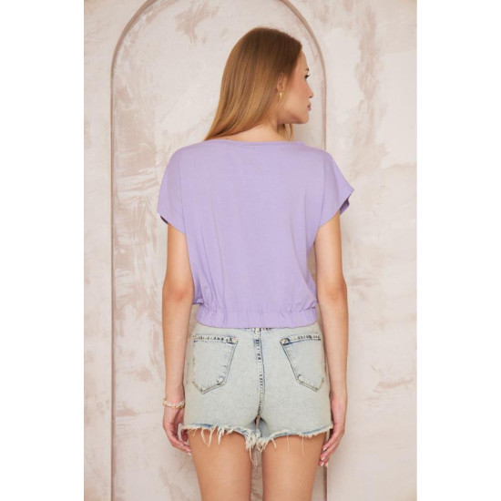 Pasaklı Giyim Kadın Eteği Lastikli Crop Lila