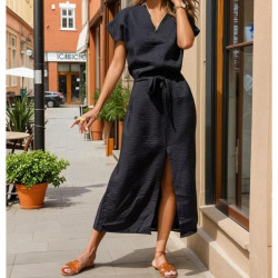 Pasaklı Giyim Kadın Yırtmaçlı Elbise 3221420 Siyah