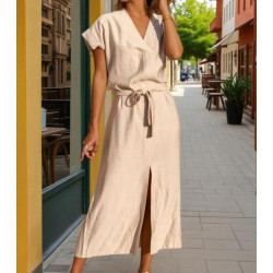 Pasaklı Giyim Kadın Yırtmaçlı Elbise 3221420 Taş