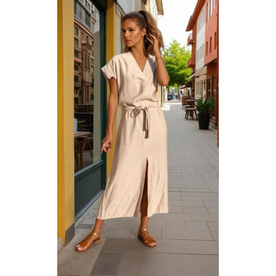 Pasaklı Giyim Kadın Yırtmaçlı Elbise Taş