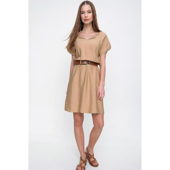 Pasaklı Giyim Kadın Elbise Bej