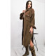 Pasaklı Giyim Kaşe Uzun Oduncu Tunik Elbise Kahverengi