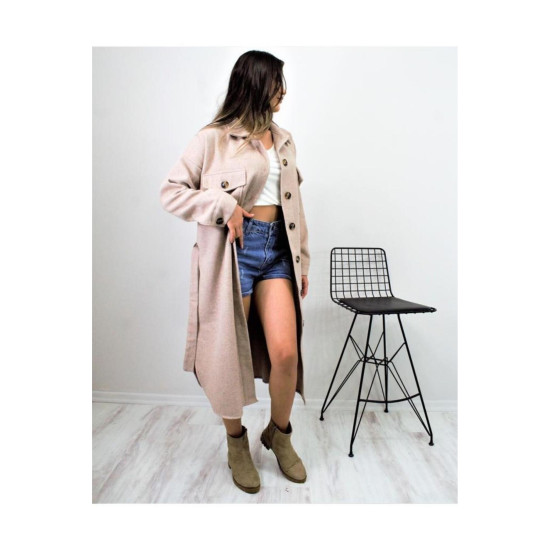 Pasaklı Giyim Kaşe Uzun Oduncu Tunik Elbise Taş