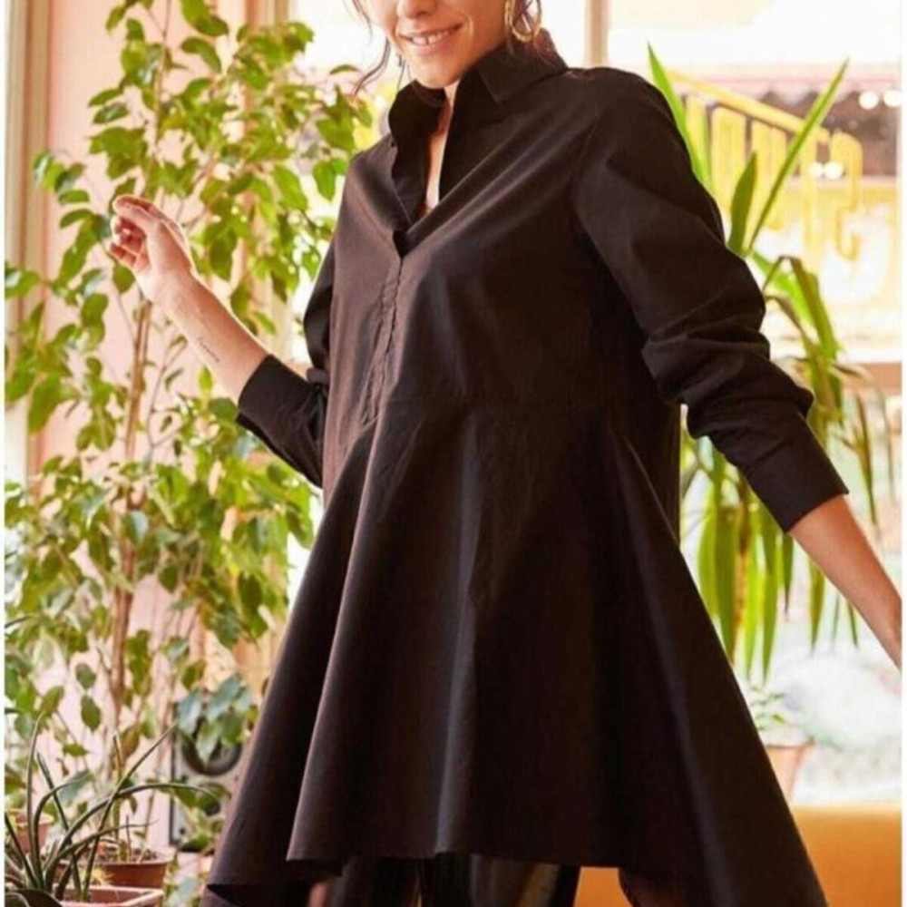 Pasaklı Giyim Kadın Asimetrik Tunik Gömlek-Tesettüre Uygun 4912264 Siyah