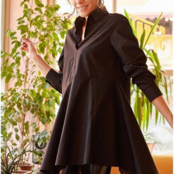 Pasaklı Giyim Kadın Asimetrik Tunik Gömlek-Tesettüre Uygun 4912264 Siyah