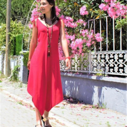 Pasaklı Giyim Kadın Viskon Pantolon Etek Tulum H5002308 Kırmızı