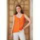 Pasaklı Giyim Kadın Düğmeli Askılı Bluz Turuncu