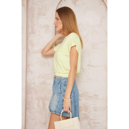 Pasaklı Giyim Kadın Eteği Lastikli Crop Sarı
