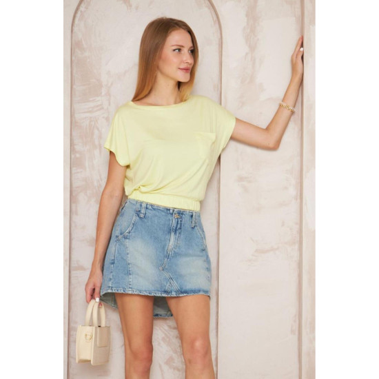 Pasaklı Giyim Kadın Eteği Lastikli Crop Sarı