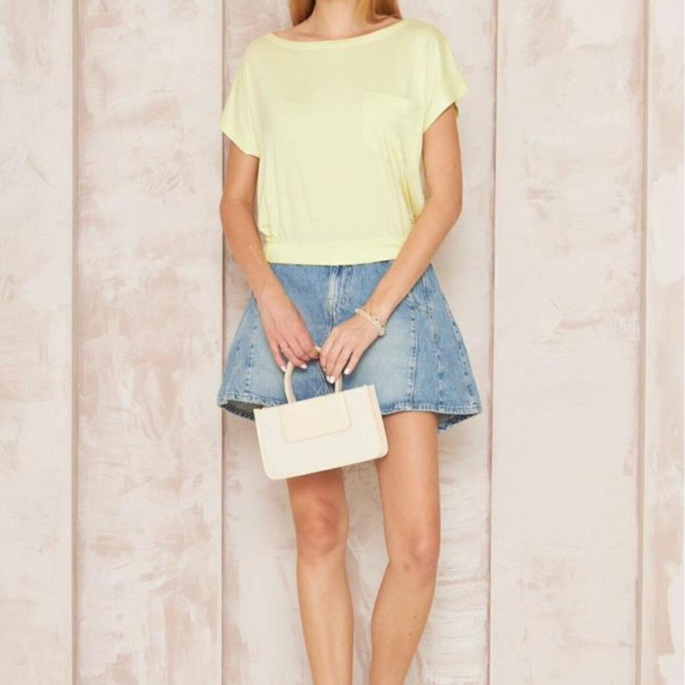 Pasaklı Giyim Kadın Eteği Lastikli Crop 3624165 Sarı