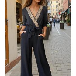 Pasaklı Giyim Kadın Hasır Detaylı Tulum 2946462 Siyah