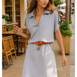 Pasaklı Giyim Kadın Polo Yaka Elbise 2883310 Gri