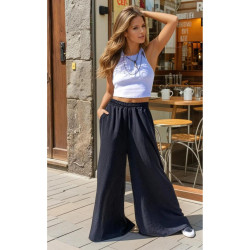 Pasaklı Giyim Beli Lastikli Tensel Kumaş Pantolon 3391341 Siyah