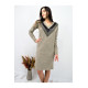 Pasaklı Giyim Kadın Garnili Yumoş Triko Elbise Bej
