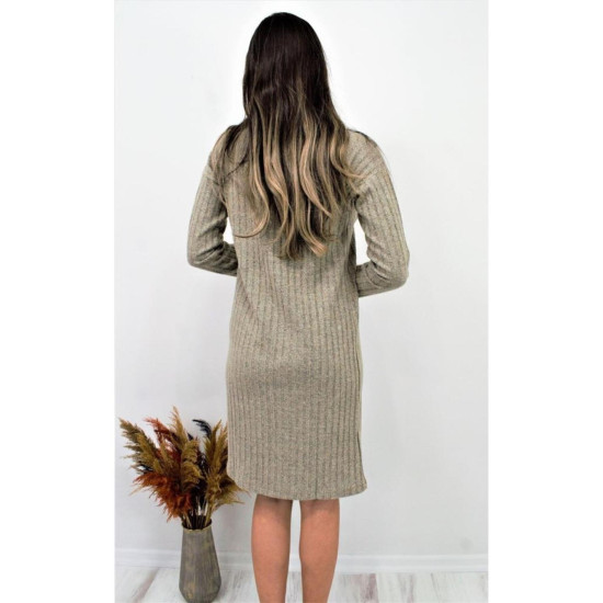 Pasaklı Giyim Kadın Garnili Yumoş Triko Elbise Bej