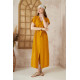 Pasaklı Giyim Kadın Yırtmaçlı Elbise Hardal
