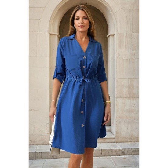 Pasaklı Giyim Kadın Kupra Elbise İndigo