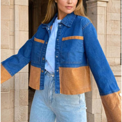 Pasaklı Giyim Kadın Manşetli Kot Ceket KT0072320 Turuncu