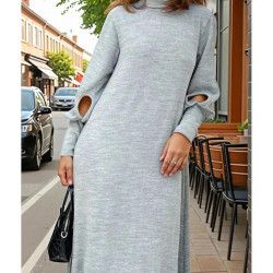 Pasaklı Giyim Balon Kol A Kesim Triko Elbise 3444340 Gri